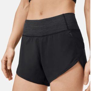 Outdoor Voices Black Athletic Shorts with Heathered Gray Waistband